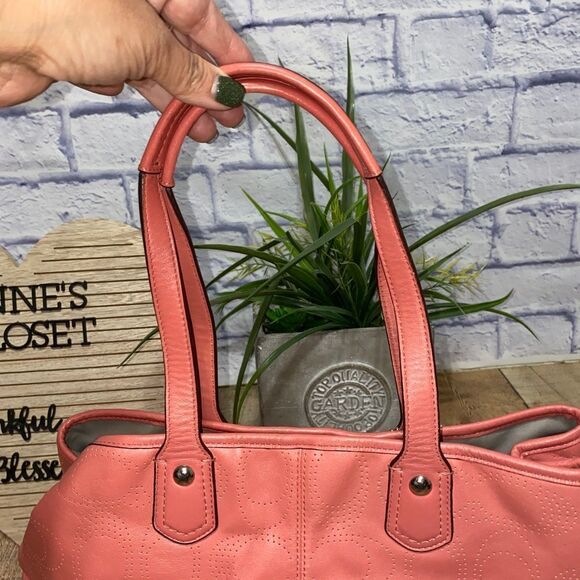 Coach 19681 Perforated Signature Leather Carryall Satchel Shoulder Bag - Picture 4 of 14